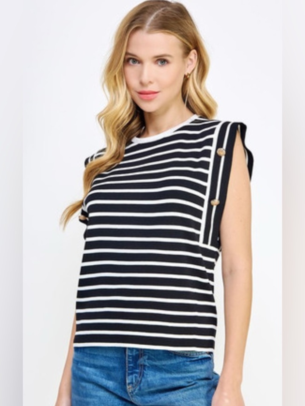 Strut & Bolt Striped Sleeveless Sweater
